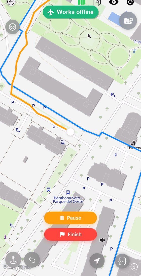 Offline route on the map